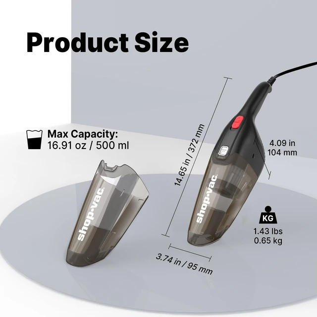 Alt view image 2 of 7 - 12V Car Vacuum Cleaner, 7000 Pa Handheld Vacuum, 16 FT Cord, Black | 7000 Pa Suction Power Portable Vacuum Cleaner for Deep Interior Detail Cleaning, Multiple Nozzles, Cigarette Lighter Plug