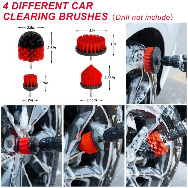 Alt view image 3 of 7 - 44Pcs Car Wash Cleaning Kit with Detailing Brushes Car Vacuum Drill Brush Set Collapsible Bucket Windshield Cleaning Tool Tire Brush Towels Complete Interior Exterior Detailing Set for Car