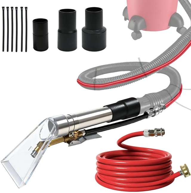 Main image of Universal Fit All Brands' Shop Vac Extractor Hose Kit Adapter Wet-Dry Extraction Accessory for Upholstery & Carpet Cleaning Auto Detailing Wet Vaccum Accessories with 25 Feet Water Hose