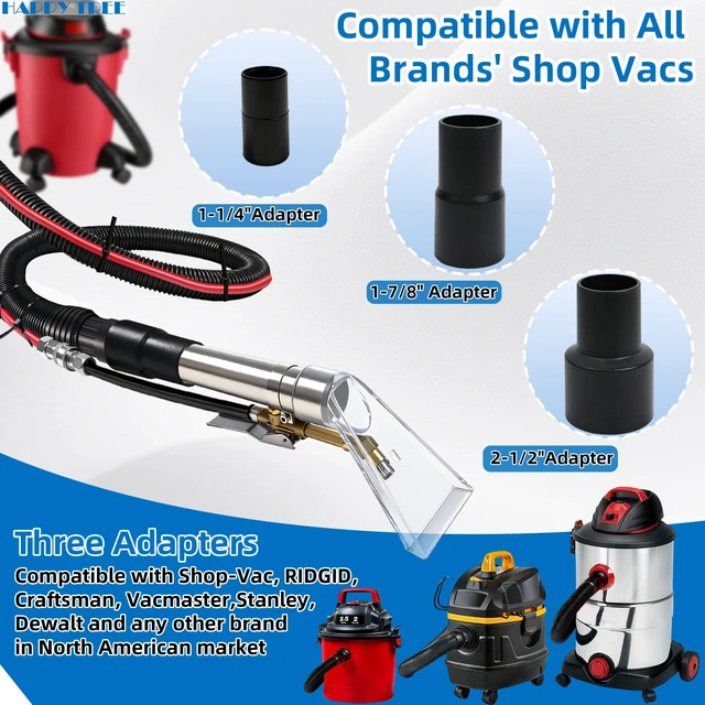 Alt view image 5 of 6 - Universal Fit All Brands' Shop Vac Extractor Hose Kit Adapter Wet-Dry Extraction Accessory for Upholstery & Carpet Cleaning Auto Detailing Wet Vaccum Accessories with 25 Feet Water Hose