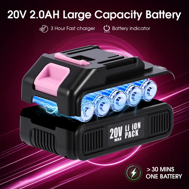 Alt view image 3 of 7 - 25pcs Car Cleaning Kit, Pink Interior Detailing Kit with High Power Vacuum Portable Cordless, Handheld Vacuum Cleaner for Home, Car, Pet Hair, Keyboard, Complete Auto Accessories for Gift