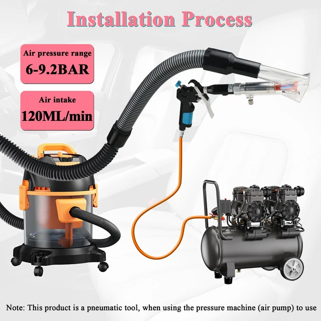 Alt view image 5 of 7 - 2in1 Car Cleaning Gun Detailing Dry Air Blow Gun & Vacunm Gun for Car | Multi-Purpose Vortex Air Cleaning Tool Detachable Sprinkler Head for Quickly Blasts Dirt from Surface with Air Compressor
