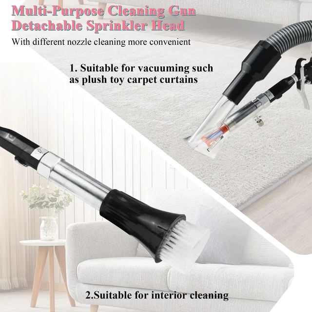Alt view image 6 of 7 - 2in1 Car Cleaning Gun Detailing Dry Air Blow Gun & Vacunm Gun for Car | Multi-Purpose Vortex Air Cleaning Tool Detachable Sprinkler Head for Quickly Blasts Dirt from Surface with Air Compressor
