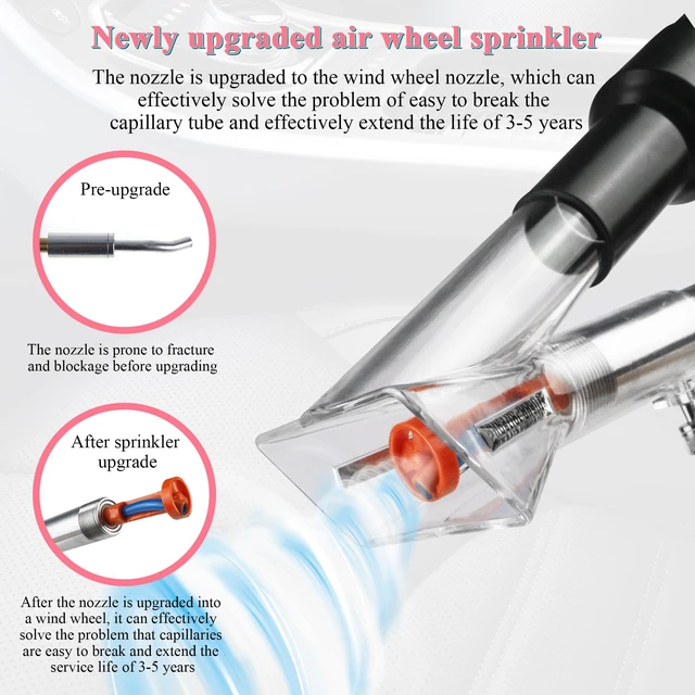Alt view image 7 of 7 - 2in1 Car Cleaning Gun Detailing Dry Air Blow Gun & Vacunm Gun for Car | Multi-Purpose Vortex Air Cleaning Tool Detachable Sprinkler Head for Quickly Blasts Dirt from Surface with Air Compressor