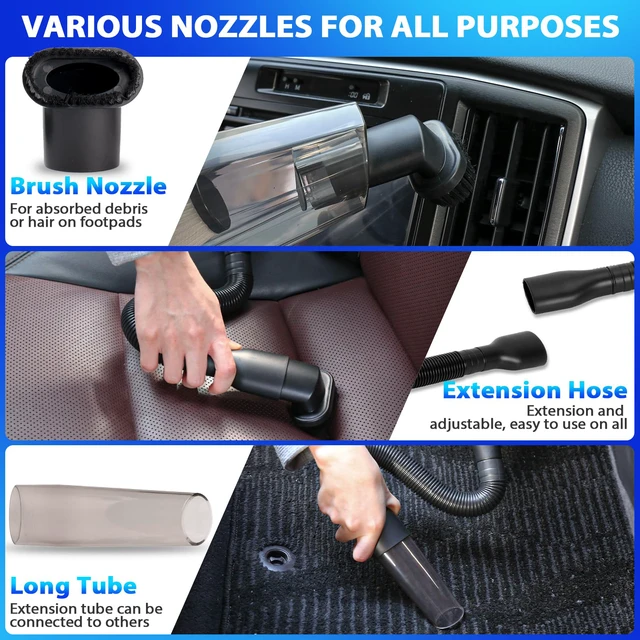 Alt view image 3 of 7 - Car Cleaning Kit with High Power Vacuum,31PCS Car Detailing Kit | Complete Corded Vacuum Kit, 10PCS Detailing Brushes, Storage Bag, Car Cleaning Supplies for Gift, Car Accessories for Women