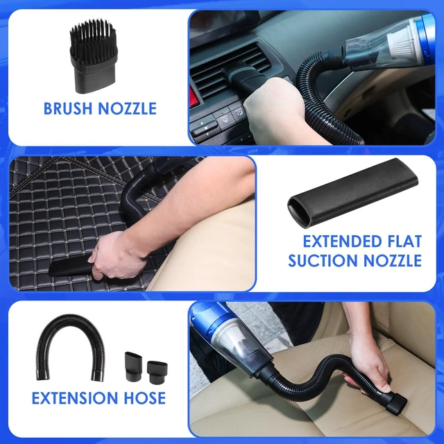 Alt view image 7 of 7 - 18PCS Car Cleaning Kit, Car Interior Detailing Kit with Blue High Power Handheld Vacuum, Detailing Brush Set, Windshield Cleaner, Cleaning Gel, Complete Auto Accessories for Men, Women
