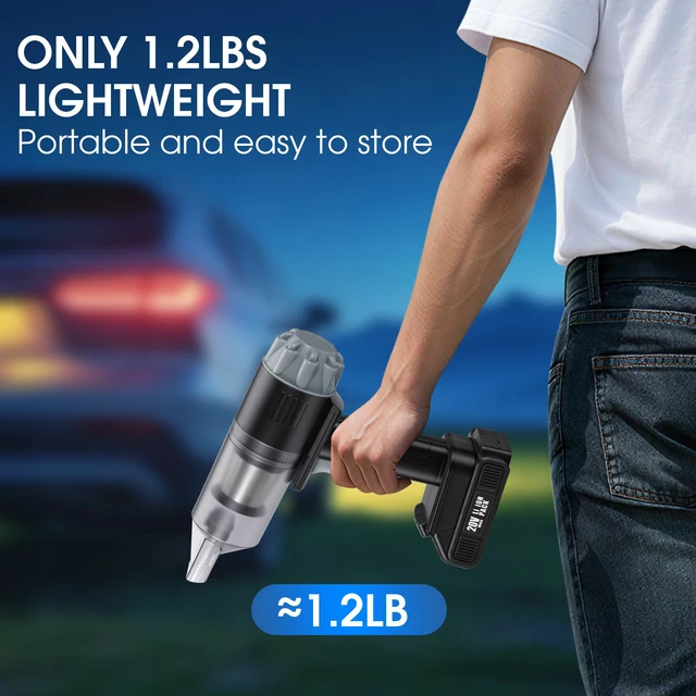 Alt view image 4 of 7 - 26pcs Car Cleaning Kit, Gray Interior Detailing Kit with High Power Vacuum Portable Cordless, Handheld Vacuum Cleaner for Home, Car, Pet Hair, Keyboard, Complete Auto Accessories for Gift