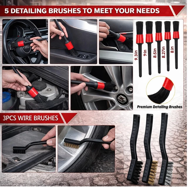 Alt view image 6 of 7 - 63PCS Car Wash Cleaning Kit,Car Wash Brush with Long Handle,Car Detailing Kit with Foam Gun,Car Cleaning Supplies,Handheld Vacuum, Car Detailing Kit (63PCS)