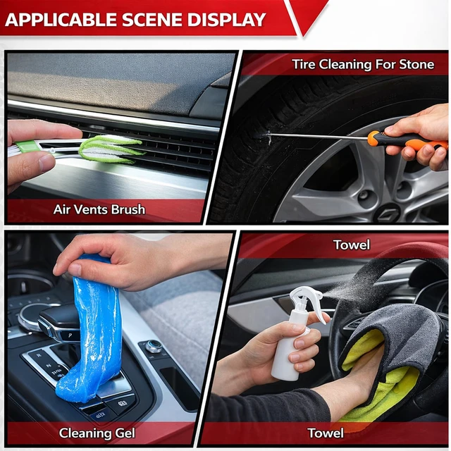 Alt view image 7 of 7 - 63PCS Car Wash Cleaning Kit,Car Wash Brush with Long Handle,Car Detailing Kit with Foam Gun,Car Cleaning Supplies,Handheld Vacuum, Car Detailing Kit (63PCS)