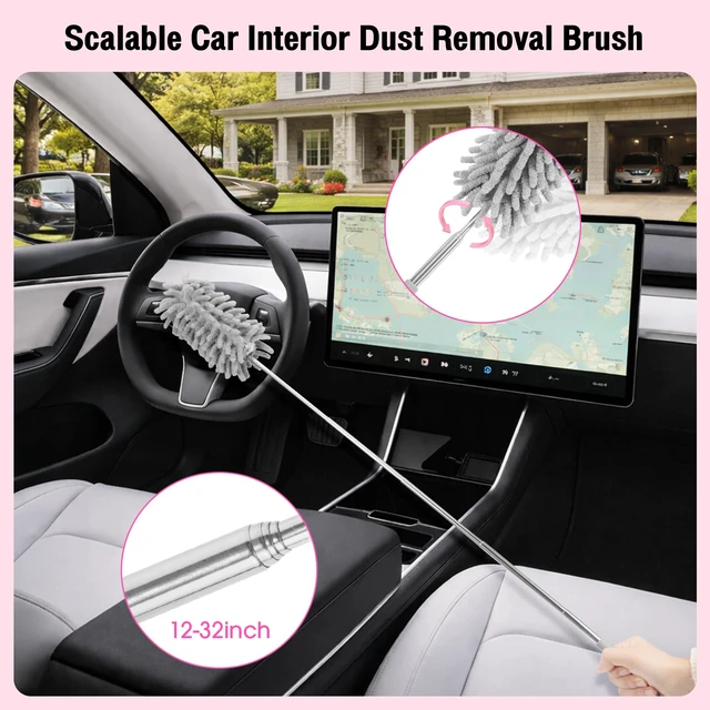 Alt view image 6 of 7 - Pink Car Cleaning Kit, 25Pcs Detailing Kit Interior with 4-in-1 Power Handheld Vacuum Cleaner, Detailing Brush Set, 2-in-1 Windshield Cleaner Tool, Car Accessories for Cleaning, Gift for Women