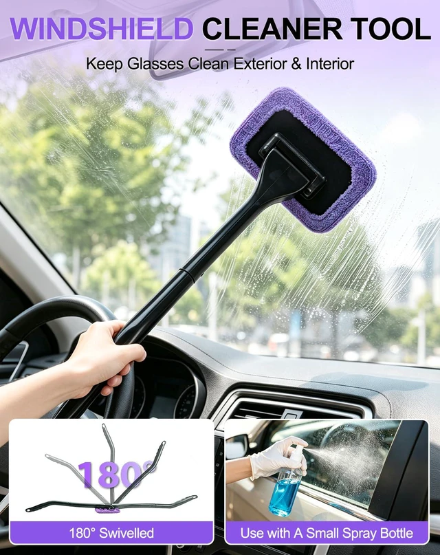 Alt view image 5 of 7 - Car Cleaning Kit with Vacuum,Deep Cleaning for Interior Detailing | 7600PA High Power Corded Handheld Vacuum,Windshield Cleaner Tool, Detailing Brush Set,21Pcs Car Accessories,Gift Set Purple