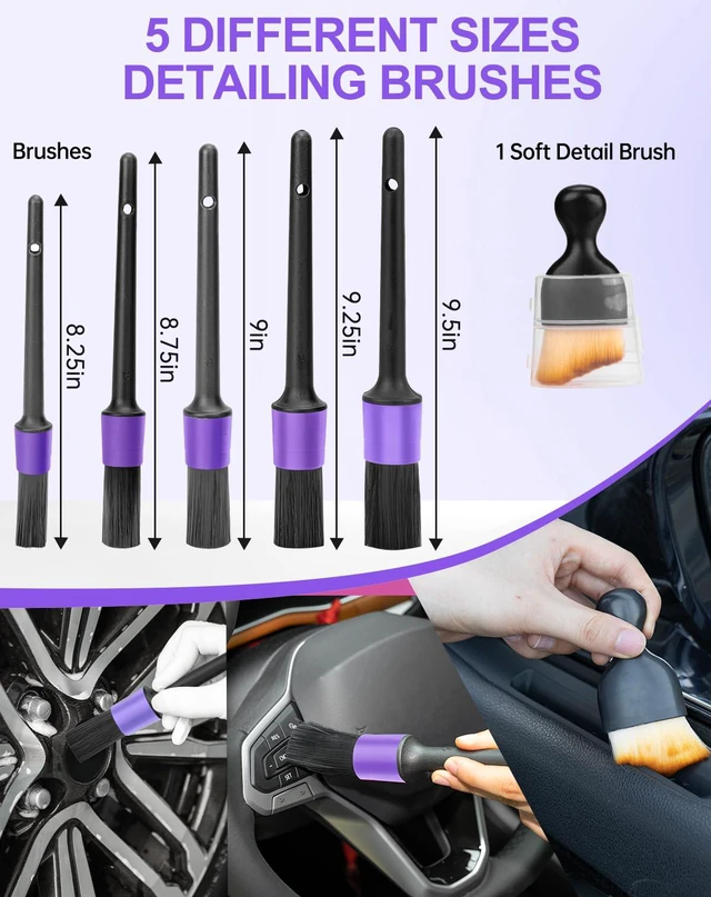 Alt view image 6 of 7 - Car Cleaning Kit with Vacuum,Deep Cleaning for Interior Detailing | 7600PA High Power Corded Handheld Vacuum,Windshield Cleaner Tool, Detailing Brush Set,21Pcs Car Accessories,Gift Set Purple