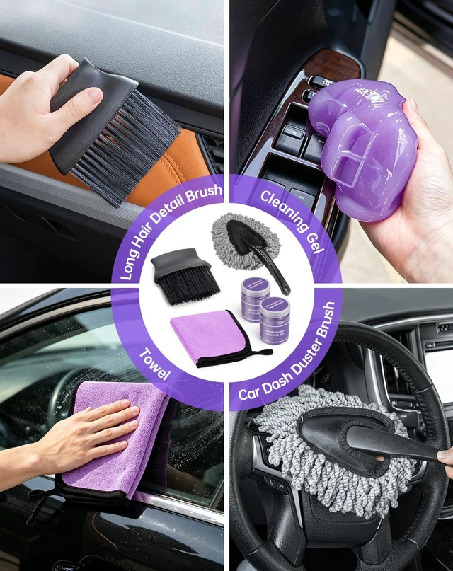 Alt view image 7 of 7 - Car Cleaning Kit with Vacuum,Deep Cleaning for Interior Detailing | 7600PA High Power Corded Handheld Vacuum,Windshield Cleaner Tool, Detailing Brush Set,21Pcs Car Accessories,Gift Set Purple