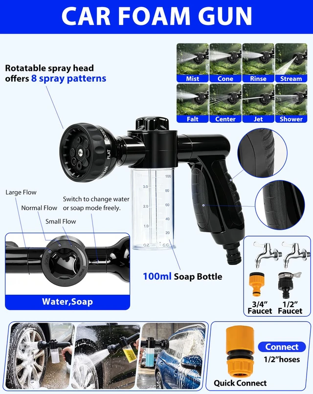 Alt view image 3 of 7 - Car Detailing Kit with Foam Gun & Vacuum, 41Pcs Car Cleaning Supplies