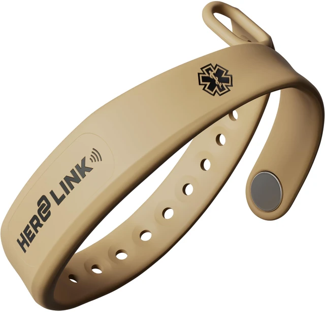 Main image of Medical Alert Bracelet | NFC Emergency ID Wristband | Silicone | Coyote Tan