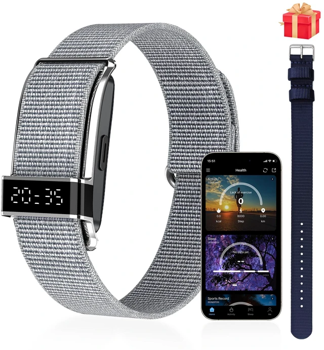 Main image of Smart Bracelet for Men Women Health Band Activity Fitness Tracker | Mini Screen, IP68 Waterproof, Heart Rate, Sleep Monitor, Multiple Sports Mode, Step Counter, Smart Wristband with 2 Straps