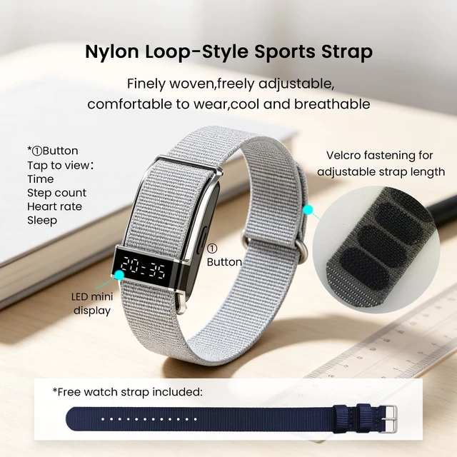 Alt view image 2 of 7 - Smart Bracelet for Men Women Health Band Activity Fitness Tracker | Mini Screen, IP68 Waterproof, Heart Rate, Sleep Monitor, Multiple Sports Mode, Step Counter, Smart Wristband with 2 Straps