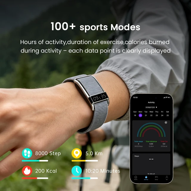 Alt view image 3 of 7 - Smart Bracelet for Men Women Health Band Activity Fitness Tracker | Mini Screen, IP68 Waterproof, Heart Rate, Sleep Monitor, Multiple Sports Mode, Step Counter, Smart Wristband with 2 Straps