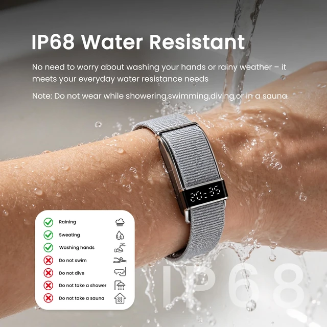Alt view image 6 of 7 - Smart Bracelet for Men Women Health Band Activity Fitness Tracker | Mini Screen, IP68 Waterproof, Heart Rate, Sleep Monitor, Multiple Sports Mode, Step Counter, Smart Wristband with 2 Straps