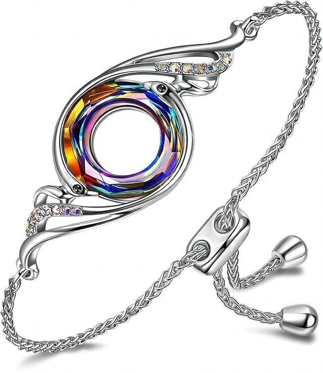 Main image of Slider Bracelets for Women Crystal Bracelet Jewelry Birthday Gifts for Women Wife Christmas Mothers Day Gifts for Mom Daughter Girlfriend Lady Valentines Day Anniversary Jewelry for Her