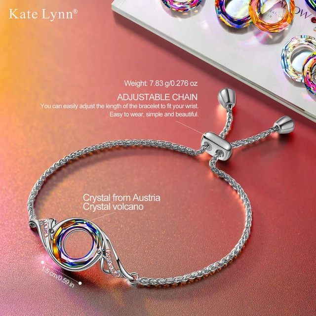 Alt view image 2 of 5 - Slider Bracelets for Women Crystal Bracelet Jewelry Birthday Gifts for Women Wife Christmas Mothers Day Gifts for Mom Daughter Girlfriend Lady Valentines Day Anniversary Jewelry for Her