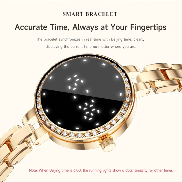Alt view image 3 of 7 - Smart Bracelet for Women Elegant Fitness Tracker Fitness Bracelet with Heart Rate Monitor Sleep Tracker for Android iOS Rosegold