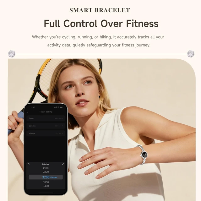 Alt view image 6 of 7 - Smart Bracelet for Women Elegant Fitness Tracker Fitness Bracelet with Heart Rate Monitor Sleep Tracker for Android iOS Rosegold