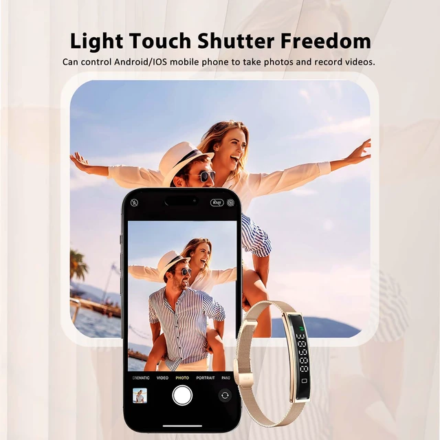 Alt view image 6 of 7 - Fitness Health/Calorie Tracker with 2 Bands, Sleep Detection Bracelet | Heart Rate, 5ATM Waterproof, Pressure Detection, Multiple Sport Modes, Pedometer Smart Bracelet for Women Men Android iOS
