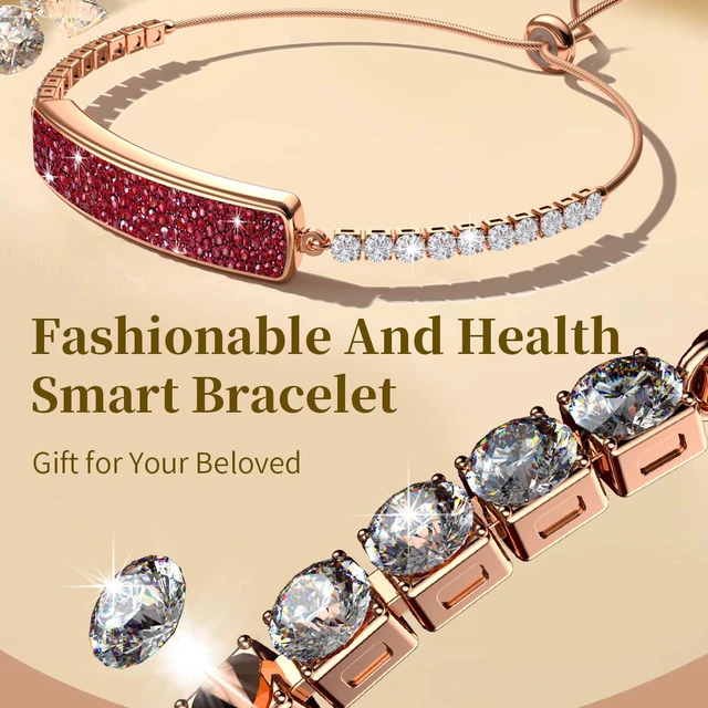 Alt view image 2 of 7 - Fitness Tracker Dressy Diamond Smart Bracelet for Women Ladies Health Wristband Heart Rate Monitor Sleep Tracker Step Counter Pedometer Waterproof Fashion Activity Tracker