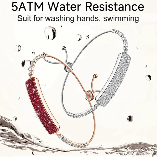 Alt view image 6 of 7 - Fitness Tracker Dressy Diamond Smart Bracelet for Women Ladies Health Wristband Heart Rate Monitor Sleep Tracker Step Counter Pedometer Waterproof Fashion Activity Tracker
