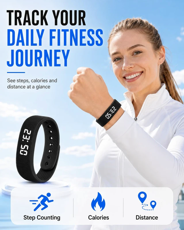 Alt view image 2 of 7 - Vibrating Alarm Clock for Heavy Sleepers Fit Wristband Smart Watch Bracelet Mens Womens Shock Silent Vibration Digital Wrist Wake up for Deep Sleep Very Loud Deaf People Wearable Wrist