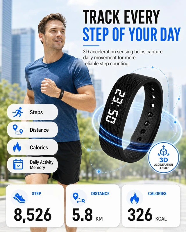 Alt view image 4 of 7 - Vibrating Alarm Clock for Heavy Sleepers Fit Wristband Smart Watch Bracelet Mens Womens Shock Silent Vibration Digital Wrist Wake up for Deep Sleep Very Loud Deaf People Wearable Wrist
