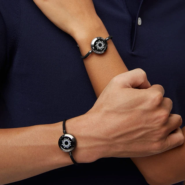 Alt view image 5 of 6 - Single Long Distance Touch Bracelets for Couples, Smart Light & Vibration Love Jewelry, Long Distance Gifts for Him Her Women Men, One-to-One Bluetooth Pairing via App