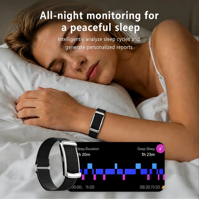 Alt view image 6 of 7 - Smart Bracelet for Women Men, Screenless Activity Fitness Trackers, 24H Sleep Tracker, Group Share Smart Band with Free APP, 2 Strap.,