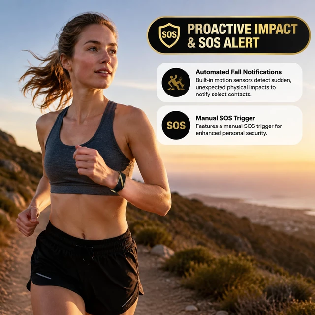 Alt view image 6 of 7 - Screen-Free Fitness Tracker Smart Band No Display Health Bracelet | Heart Rate Monitor Sleep Tracking Fall Detection Alert and SOS Lightweight Smart Bracelet for Women Men Android iOS