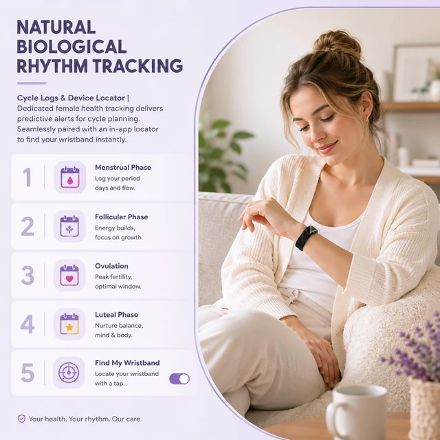 Alt view image 7 of 7 - Screen-Free Fitness Tracker Smart Band No Display Health Bracelet | Heart Rate Monitor Sleep Tracking Fall Detection Alert and SOS Lightweight Smart Bracelet for Women Men Android iOS