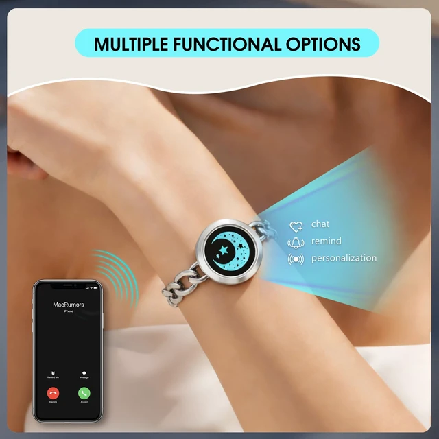 Alt view image 5 of 6 - Long Distance Touch Bracelets for Couples, Vibration & Light Up Smart Matching Bracelets, Remote Connection Love Jewelry Gifts for Long Distance Relationship Girlfriend Boyfriend (Set of 2)