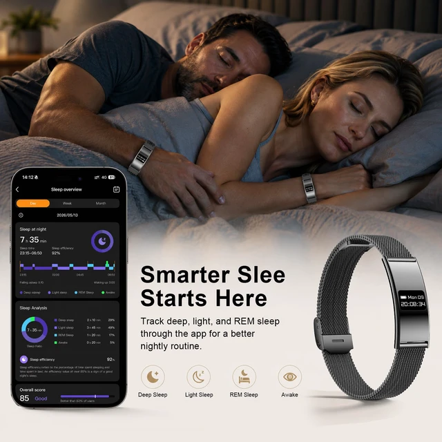 Alt view image 5 of 7 - Smart Bracelet for Women Men, Activity Fitness Tracker, Smart Wristband with Heart Rate/Blood Oxygen/Sleep Monitor/Pedometer, IPX8 Waterproof Slim Smart Watch for Android iPhone, 2 Bands, Black