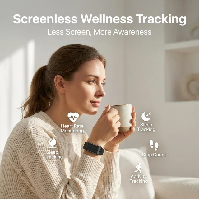 Alt view image 2 of 7 - Smart Band Smart Bracelet Fitness Tracker for Women Men Health Arm Band Tracker with Heart Rate Sleep Monitor NFC Android iOS Midnight