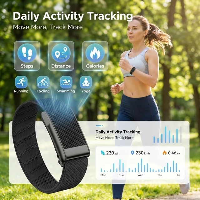 Alt view image 5 of 7 - Smart Band Smart Bracelet Fitness Tracker for Women Men Health Arm Band Tracker with Heart Rate Sleep Monitor NFC Android iOS Midnight