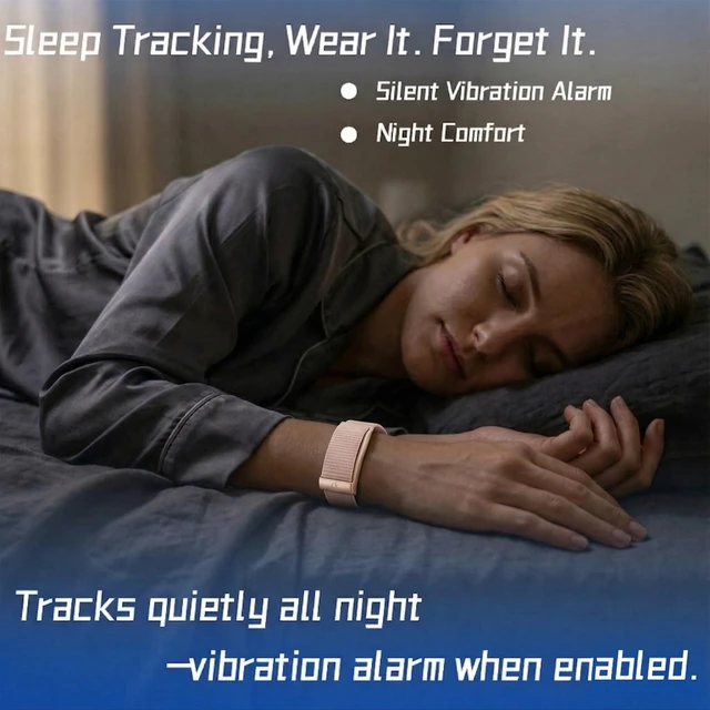 Alt view image 3 of 7 - Smart Bracelet Health and Fitness Tracker No Subscription Fees Pink | Heart Rate,Sleep,SpO2,HRV,Menstrual Cycle,No Screen,IP68 Waterproof,Comfort-Lightweight,35-day Battery Life,Band