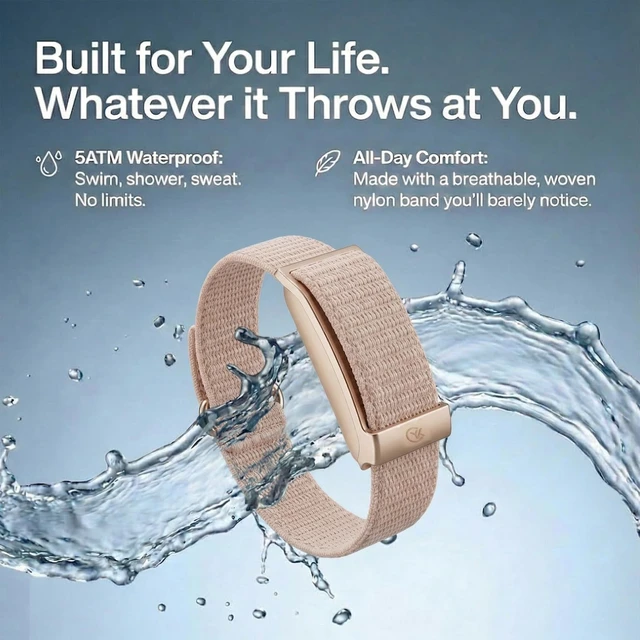 Alt view image 5 of 7 - Smart Bracelet Health and Fitness Tracker No Subscription Fees Pink | Heart Rate,Sleep,SpO2,HRV,Menstrual Cycle,No Screen,IP68 Waterproof,Comfort-Lightweight,35-day Battery Life,Band
