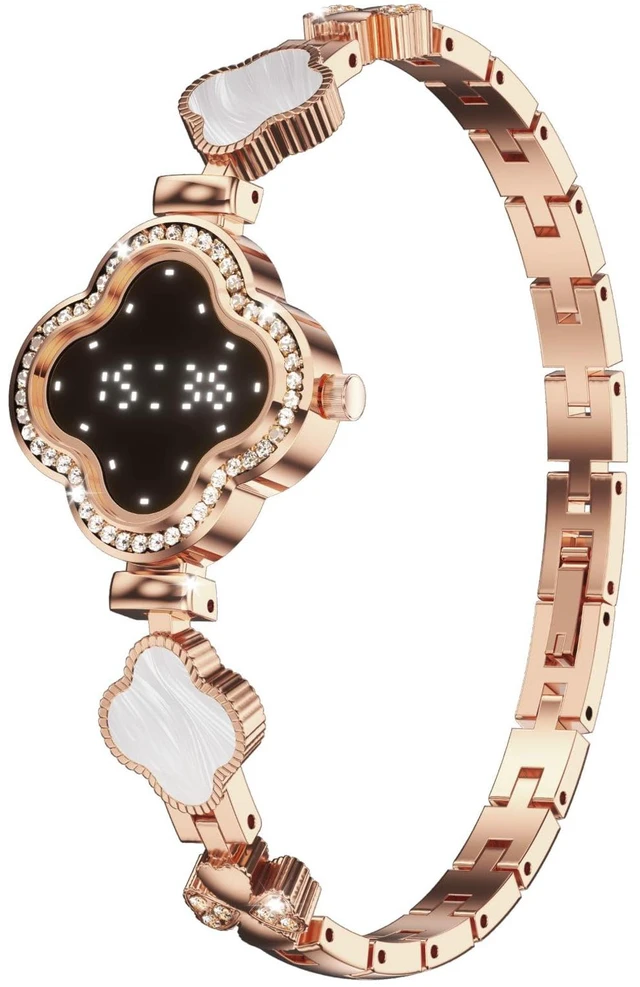 Main image of Smart Bracelet for Women, Luxury Jewelry Fitness Tracker, Gold | IP67 Waterproof, Remote Camera Ultra-Thin Luxury Womens Gold Smart Bracelet for Android iOS Phones