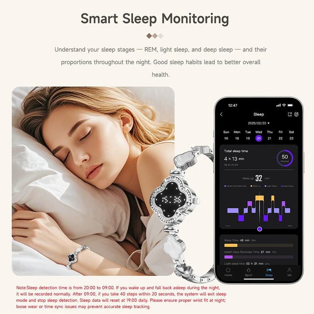 Alt view image 6 of 6 - Smart Bracelet for Women, Luxury Jewelry Fitness Tracker, Gold | IP67 Waterproof, Remote Camera Ultra-Thin Luxury Womens Gold Smart Bracelet for Android iOS Phones