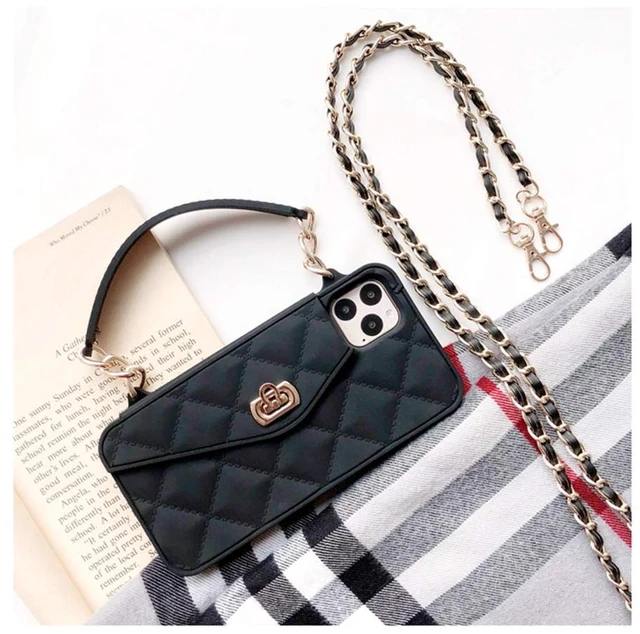Alt view image 7 of 7 - Wallet Case Compatible with iPhone 14 Pro Max, Cute Light Luxury Bag Design, Purse Flip Card Pouch Cover Soft Silicone Case with Handstrap Long Shoulder Strap (Black, iPhone 14 Pro Max)