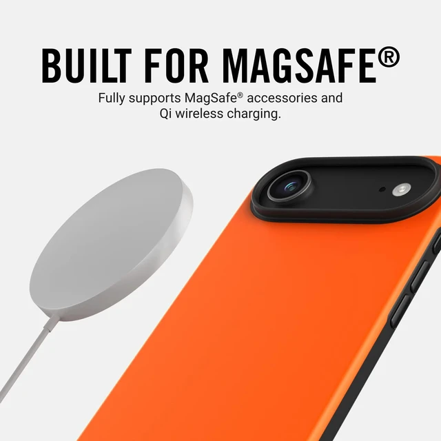 Alt view image 3 of 6 - Case Compatible with iPhone 17 AIR - Compatible with MAGSAFE & Wireless Charging, Aluminum Control Buttons, Dual-Layer Construction, TPU Bumper with Drop Protection (Basecamp Orange)