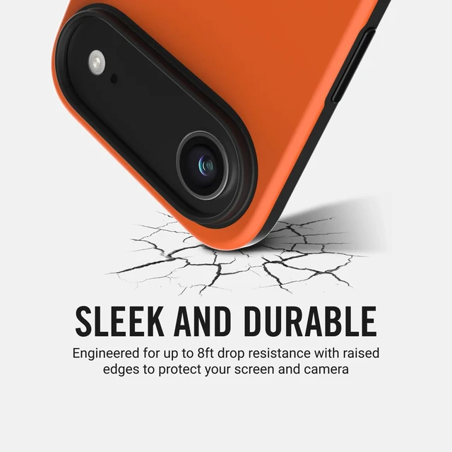 Alt view image 4 of 6 - Case Compatible with iPhone 17 AIR - Compatible with MAGSAFE & Wireless Charging, Aluminum Control Buttons, Dual-Layer Construction, TPU Bumper with Drop Protection (Basecamp Orange)