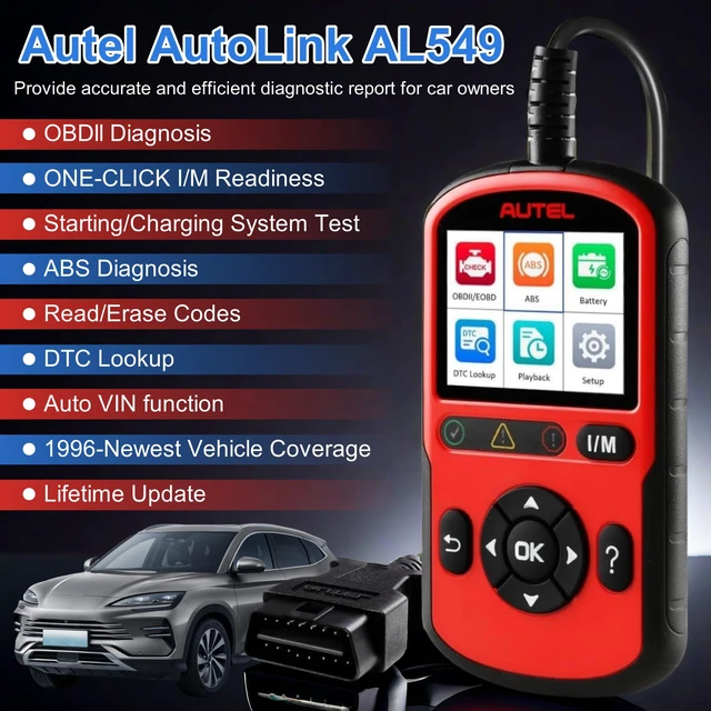 Alt view image 2 of 7 - AL549 OBD2 Scanner Code Reader with ABS Diagnostic & Battery Test | Enhanced Check & Reset Engine Fault Code, Live Data, Freeze Frame, CAN Car Diagnostic Scan Tool for All OBDII Car After 1996