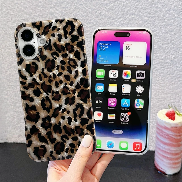 Alt view image 4 of 7 - Compatible with iPhone 16 Case,Luxury Sparkle Translucent Clear Vintage Leopard Print Soft Silicone Cover for Girls Women Protective Phone Case for iPhone 16 6.1 inch Cheetah