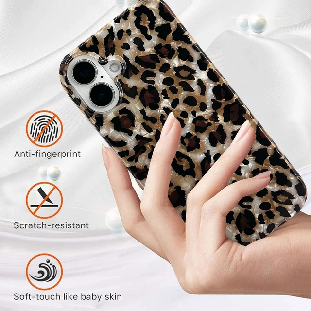 Alt view image 7 of 7 - Compatible with iPhone 16 Case,Luxury Sparkle Translucent Clear Vintage Leopard Print Soft Silicone Cover for Girls Women Protective Phone Case for iPhone 16 6.1 inch Cheetah